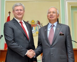 Prime Minsters Najib Razak and Stephen Abbott pms